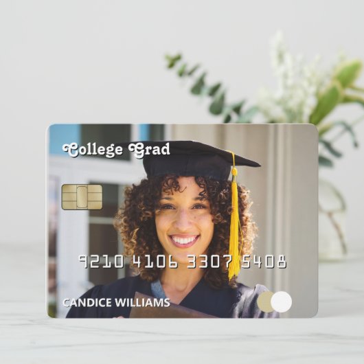 クレジットカード写真の卒業 案内状 (スタンド正面)