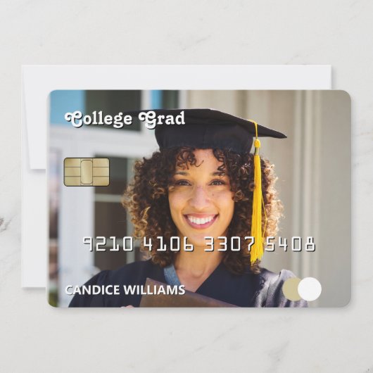 クレジットカード写真の卒業 案内状 (正面)