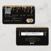 クレジットカード型滴下金ゴールドQRコード 名刺 (正面/裏面)