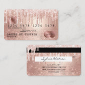 クレジットカード式バラ金ゴールドグリッタードリンク 名刺 (正面/裏面)