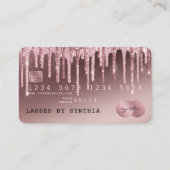 クレジットカード式バラ金ゴールド滴下金ゴールドQRコード 名刺 (正面)