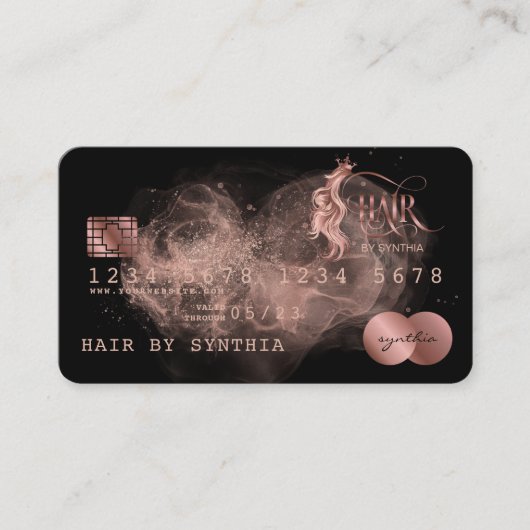 クレジットカード式バラ金ゴールド美容師 名刺 (正面)