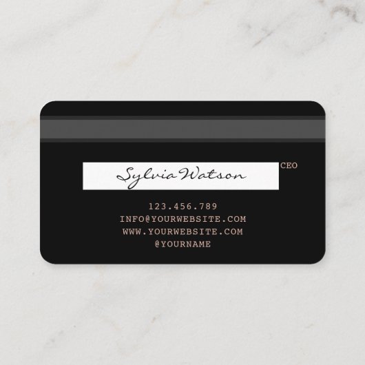 クレジットカード式バラ金ゴールド美容師 名刺 (裏面)