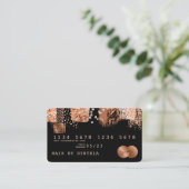 クレジットカード式バラ金ゴールド銅ブラシ 名刺 (スタンド正面)