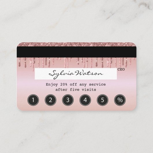 クレジットカード式滴下バラ金ゴールドロイヤリティカード 名刺 (裏面)