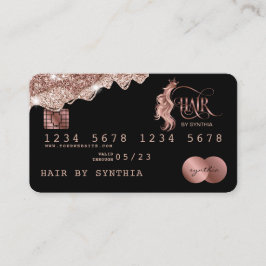クレジットカード式滴下バラ金ゴールド美容師 名刺