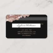 クレジットカード式滴下バラ金ゴールド美容師 名刺 (裏面)