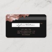 クレジットカード式滴下バラ金ゴールド美容師 名刺 (裏面)