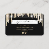 クレジットカード式滴下金ゴールドグリッター 名刺 (裏面)