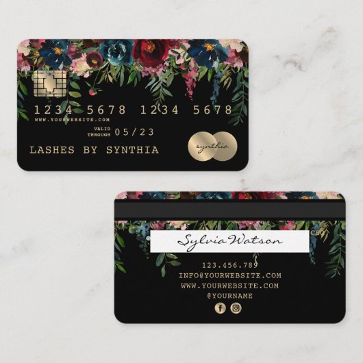 クレジットカード式滴下金ゴールドフローラ 名刺 (正面/裏面)