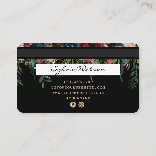 クレジットカード式滴下金ゴールドフローラ 名刺 (裏面)