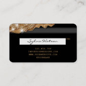 クレジットカード式滴下金ゴールド美容師 名刺 (裏面)