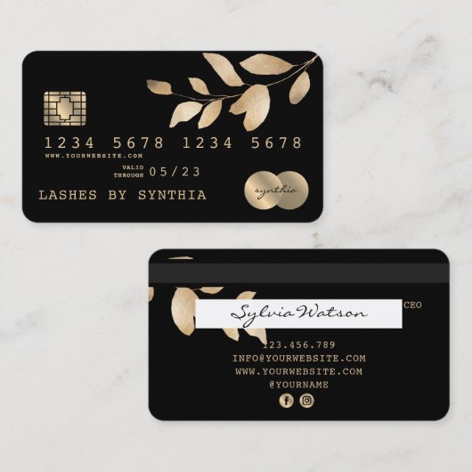 クレジットカード式緑化金ゴールド 名刺 (正面/裏面)