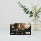 クレジットカード式金ゴールドディスコボールGQRコード 名刺 (スタンド正面)