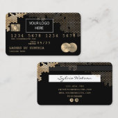 クレジットカード式金ゴールドハニカムロフェミニンゴ 名刺 (正面/裏面)