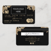 クレジットカード式金ゴールドハニカムロフェミニンゴ 名刺 (正面/裏面)