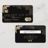 クレジットカード式金ゴールドフェミニンハニカム 名刺 (正面/裏面)