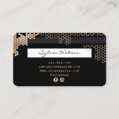 クレジットカード式金ゴールドフェミニンハニカム 名刺 (裏面)