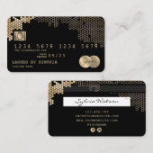 クレジットカード式金ゴールドフェミニンハニカム 名刺 (正面/裏面)