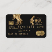 クレジットカード式金ゴールド美容師 名刺 (正面)