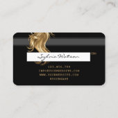 クレジットカード式金ゴールド美容師 名刺 (裏面)