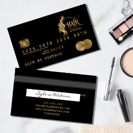 クレジットカード式金ゴールド美容師 名刺