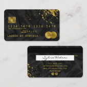 クレジットカード式黒絹金ゴールド 名刺 (正面/裏面)