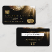 クレジットカード式黒金ゴールドディスコボール 名刺 (正面/裏面)