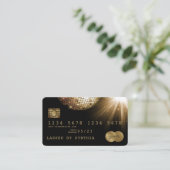 クレジットカード式黒金ゴールドディスコボール 名刺 (スタンド正面)