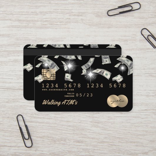 クレジットカード形式のATMマネーキャッシュ 名刺 (正面/裏面インサイチュ)