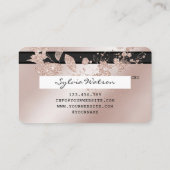 クレジットカード方式のバラ金ゴールドキラキラフローラ 名刺 (裏面)