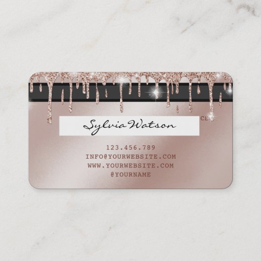 クレジットカード方式のバラ金ゴールドドリップ美容師 名刺 (裏面)