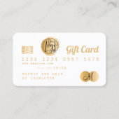 クレジットカード白金ゴールドフォイルのギフトカード 名刺 (正面)