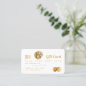 クレジットカード白金ゴールドフォイルのギフトカード 名刺 (スタンド正面)