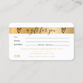 クレジットカード白金ゴールドフォイルのギフトカード 名刺 (裏面)