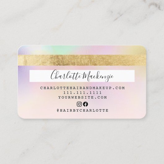 クレジットカード真珠玉虫美しいモグラデーションノグラム 名刺 (裏面)