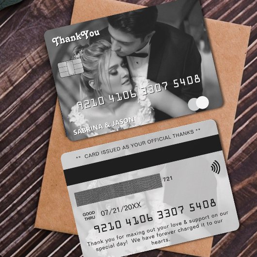 クレジットカード結婚写真のサンキューカード サンキューカード