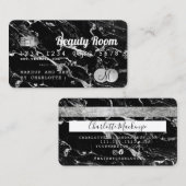 クレジットカード美しい黒大理石文字モノグラム 名刺 (正面/裏面)