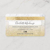 クレジットカード金ゴールドグリッター大理石美しいモノグラム 名刺 (裏面)