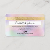 クレジットカード金ゴールドパールシックガーリー美しいモノグラム 名刺 (裏面)