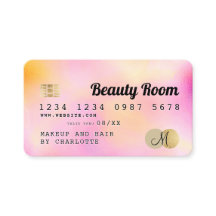 クレジットカード金ゴールドパールピンクガーリー美しいモノグラム