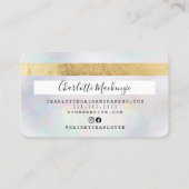 クレジットカード金ゴールドパール髪メイクアップモノグラム 名刺 (裏面)