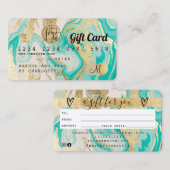 クレジットカード金ゴールド大理石のギフト証明書 名刺 (正面/裏面)