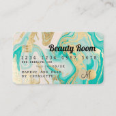 クレジットカード金ゴールド大理石灰美しいモノグラム 名刺 (正面)