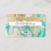 クレジットカード金ゴールド大理石灰美しいモノグラム 名刺 (裏面)