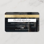 クレジットカード金ゴールド美しいモノグラム写真 名刺 (裏面)