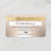 クレジットカード金ゴールド金属美しいグリッターモノグラム 名刺 (裏面)