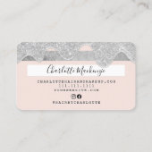 クレジットカード銀グリッターが落ち着いた美しい 名刺 (裏面)