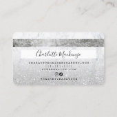 クレジットカード銀グリッター大理石シック美しい 名刺 (裏面)