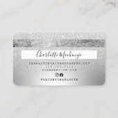 クレジットカード銀箔グリッター美しいモノグラム 名刺 (裏面)